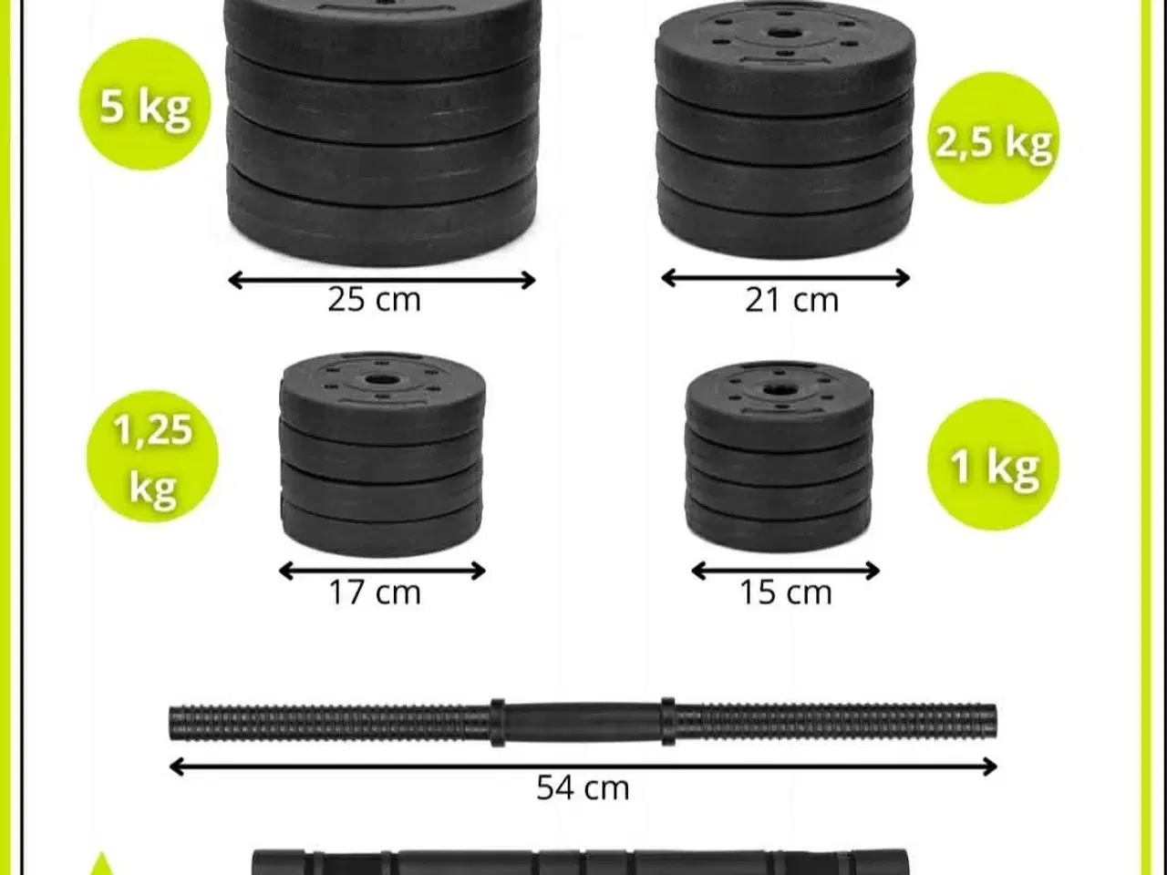 Billede 4 - Håndvægte 2x20kg – Premium Bituminøs Kvalitet