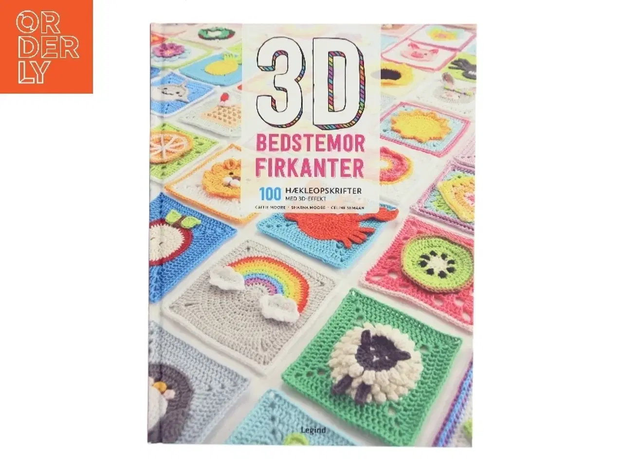 Billede 1 - 3D firkanter : 100 hækleopskrifter på firkanter med 3D-effekt af Caitie Moore (Bog)