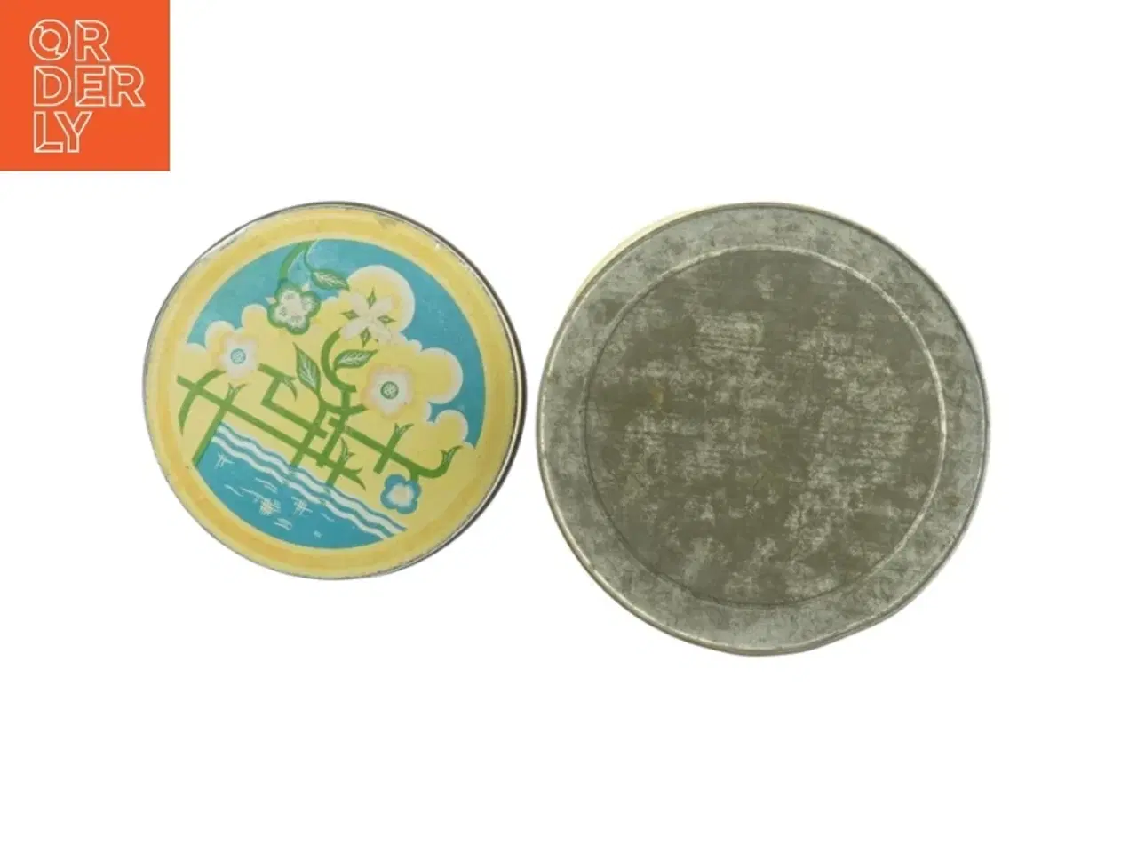 Billede 4 - Vintage kagedåse med blomstermotiv (str. Diameter, 19 cm h 21,5 cm)