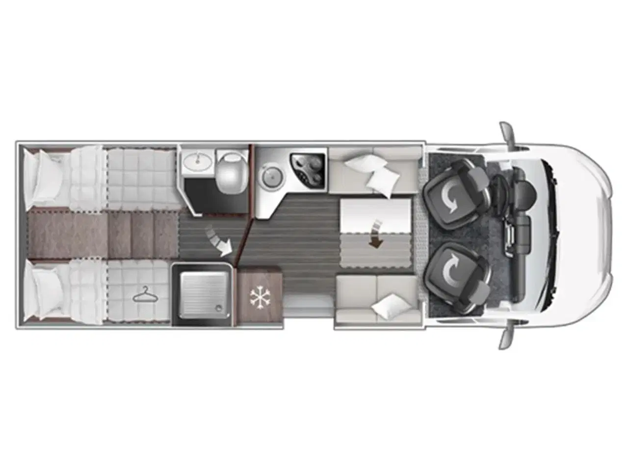 Billede 18 - 2026 - Rollerteam Kronos 287P Comfort Power Selekt   Egoistcamper med enkeltsenge og Face2Face siddegruppe