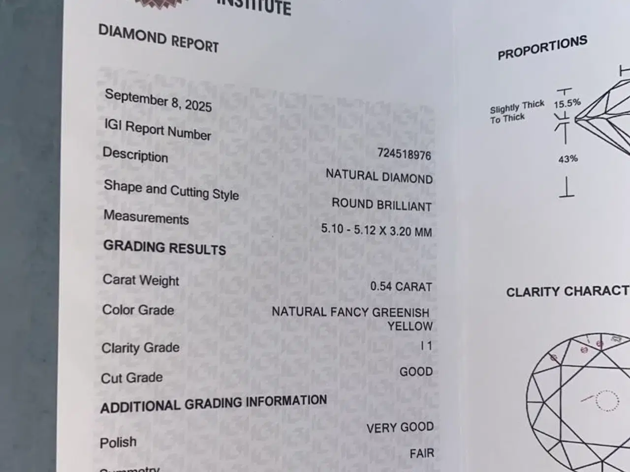 Billede 7 -  Ægte naturlig diamant - 0,54ct - med certifikat