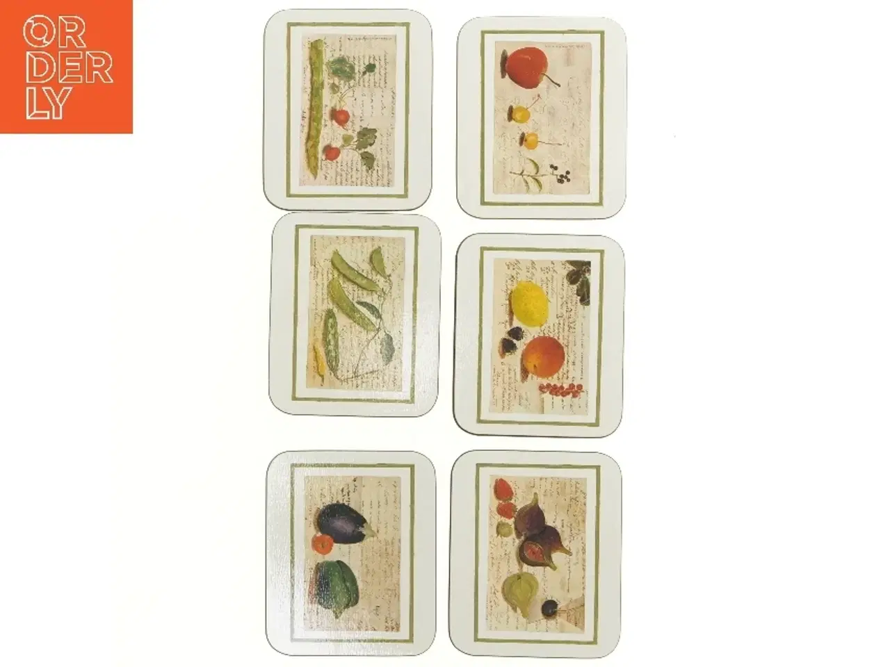 Billede 12 - Bord brikker med frugt- og grøntsagsmotiver (str. 11,5 x 9,5 cm)