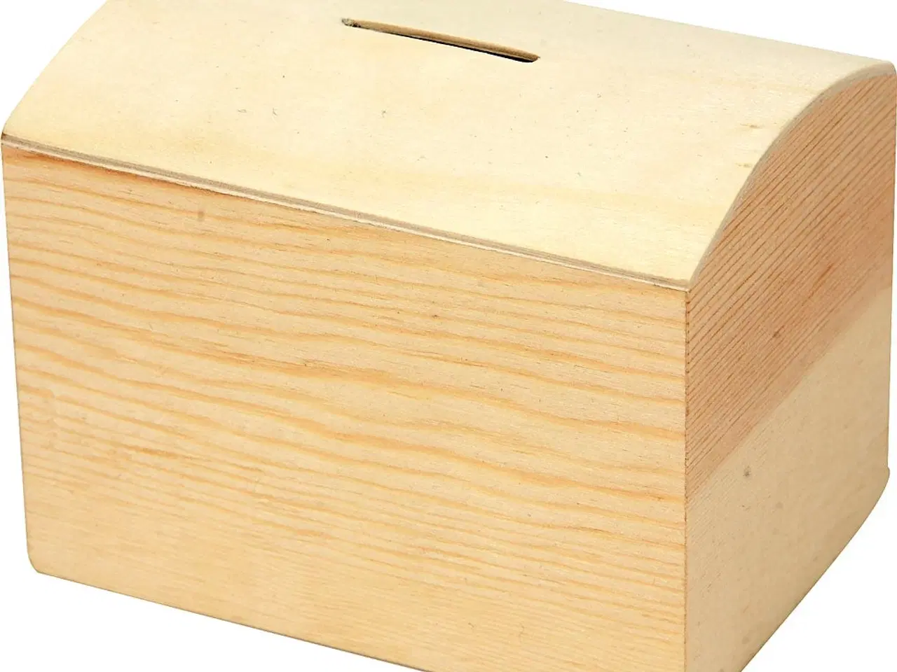 Billede 1 - Elegant sparekiste i træ med lås - 10x8x7 cm