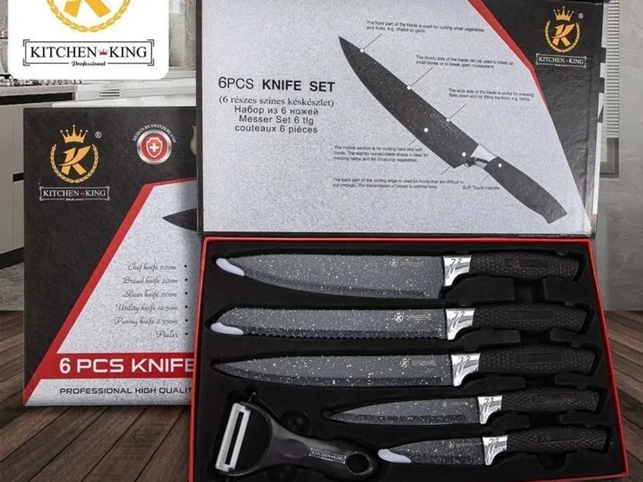Billede 2 - 2 stk. Kitchen King Premium køkkenknivsæt 6-pak