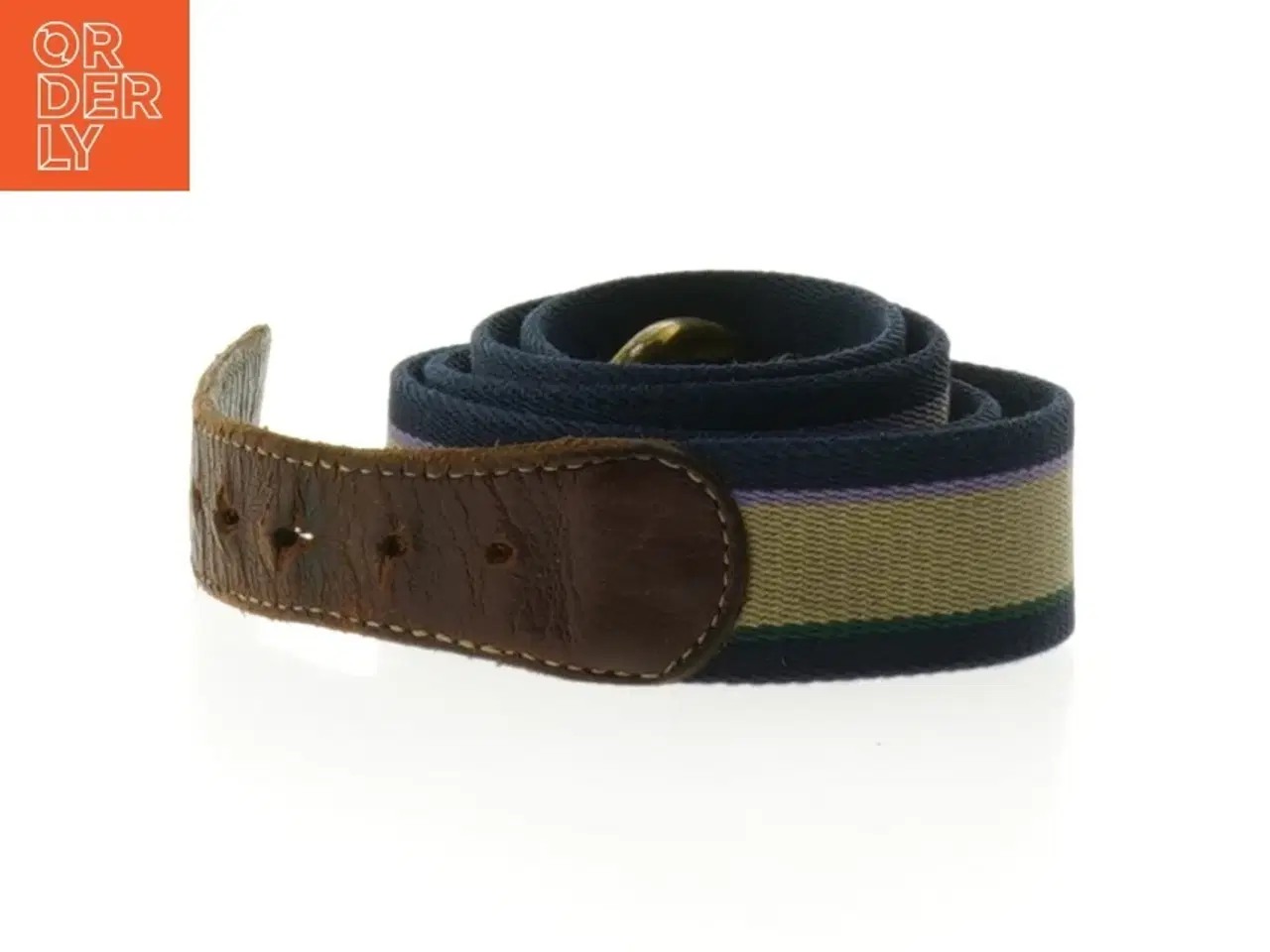 Billede 2 - Bælte i canvas og læder (str. 96 cm)