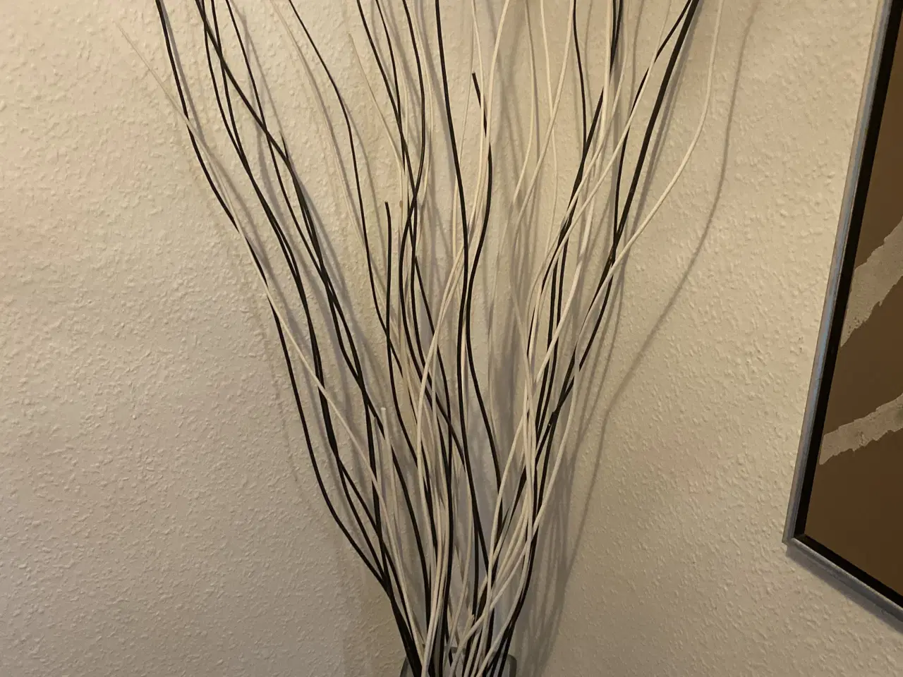 Billede 1 - Moderne vase med dekorative grene (sort/hvid)