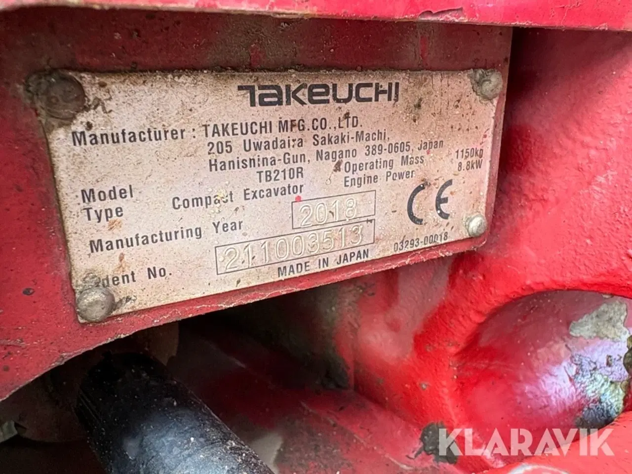 Billede 10 - Minigraver Takeuchi TB210R
