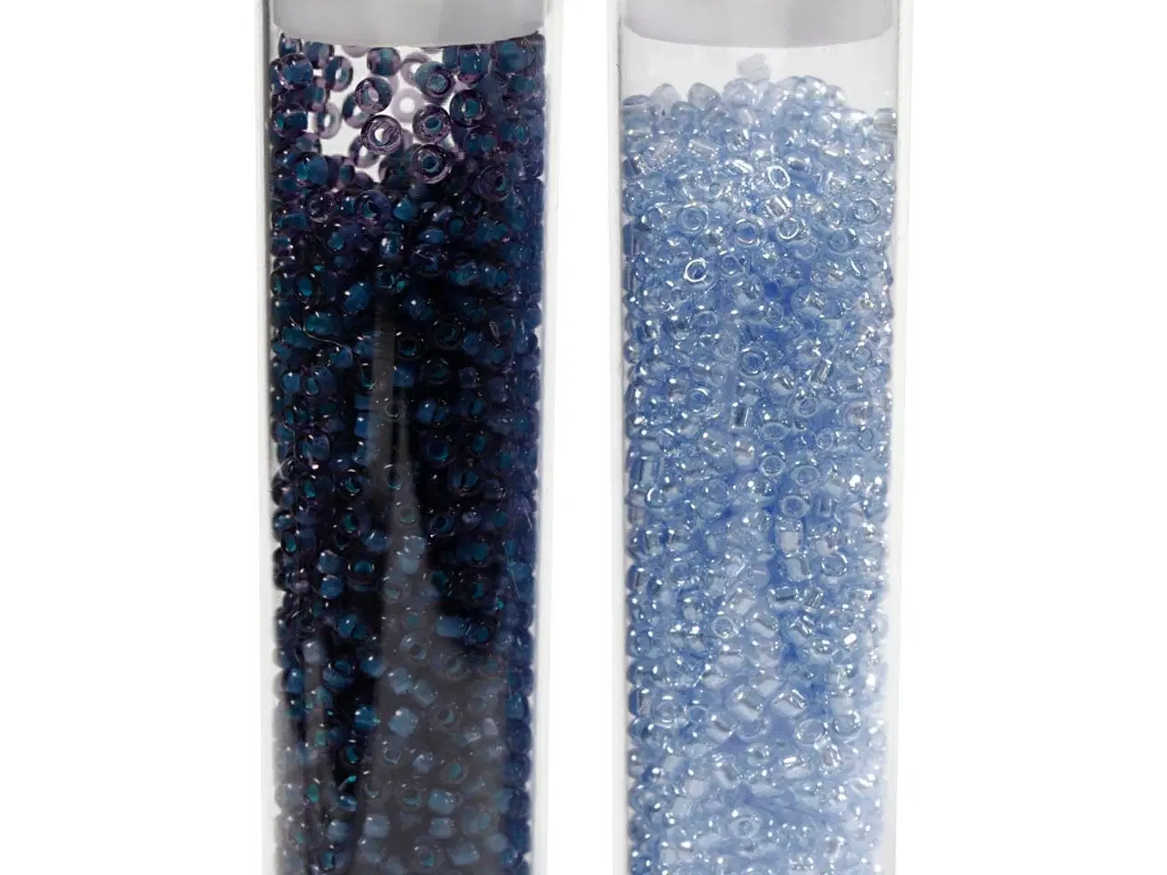 Billede 1 - Rocaiperler, diam. 1,7 mm, str. 15/0, hulstr. 0,5-0,8 mm, lyseblå, mørk blå, 2x7g/ 1 pk.
