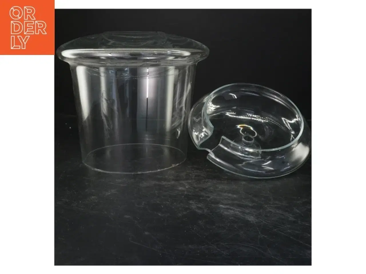 Billede 2 - Glasbeholder med låg (str. Ø, 24 cm x 20 cm)