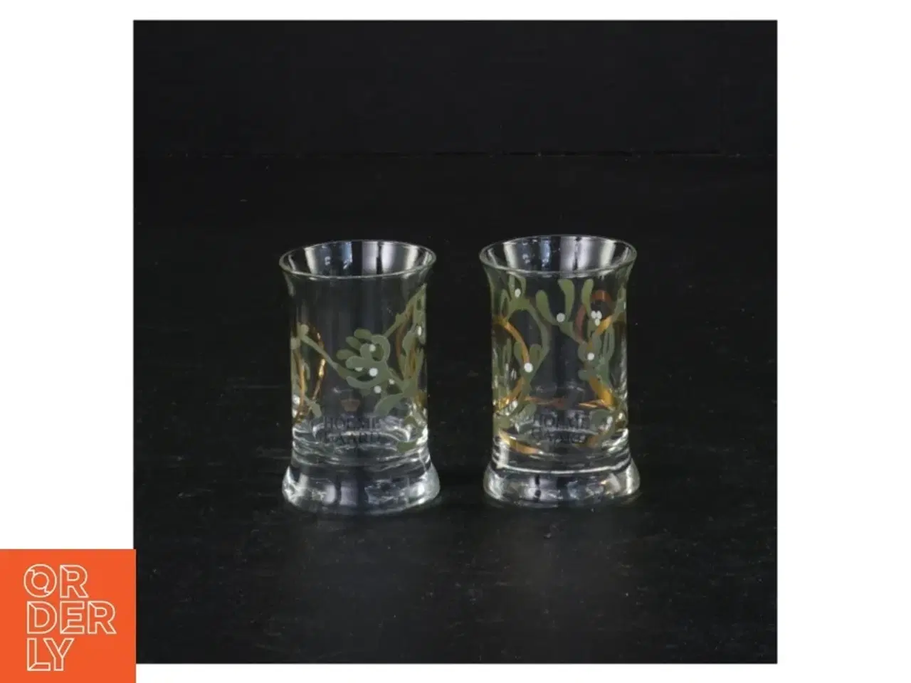 Billede 1 - Dekorative glas med mistelten fra Holmegaard (str. 6 x 4 cm)