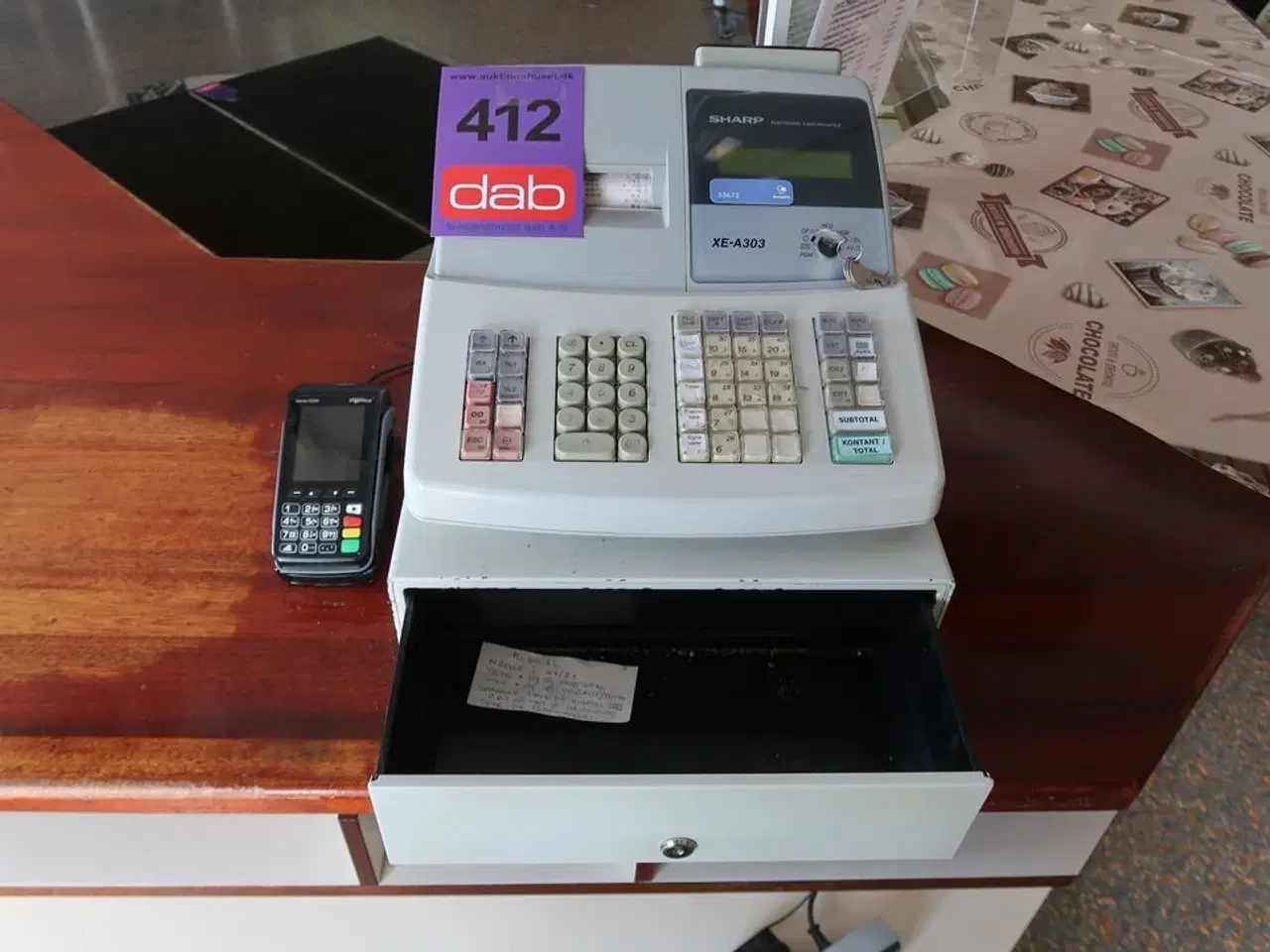 Billede 1 - Kasseapparat Sharp XE-A303 + Indenico kortterminal