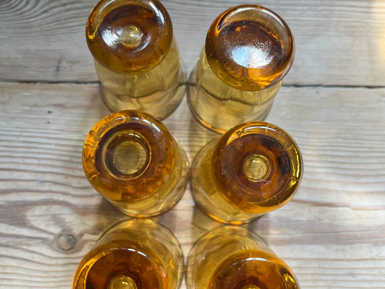 Billede 4 - 6 smukke ravfarvet snapseglas
