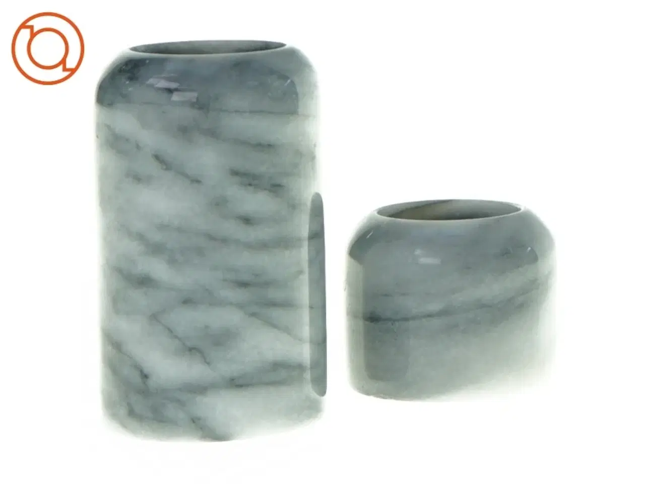 Billede 1 - Lysestager i marmor til fyrfadslys (str. 10 cm og 4 cm)