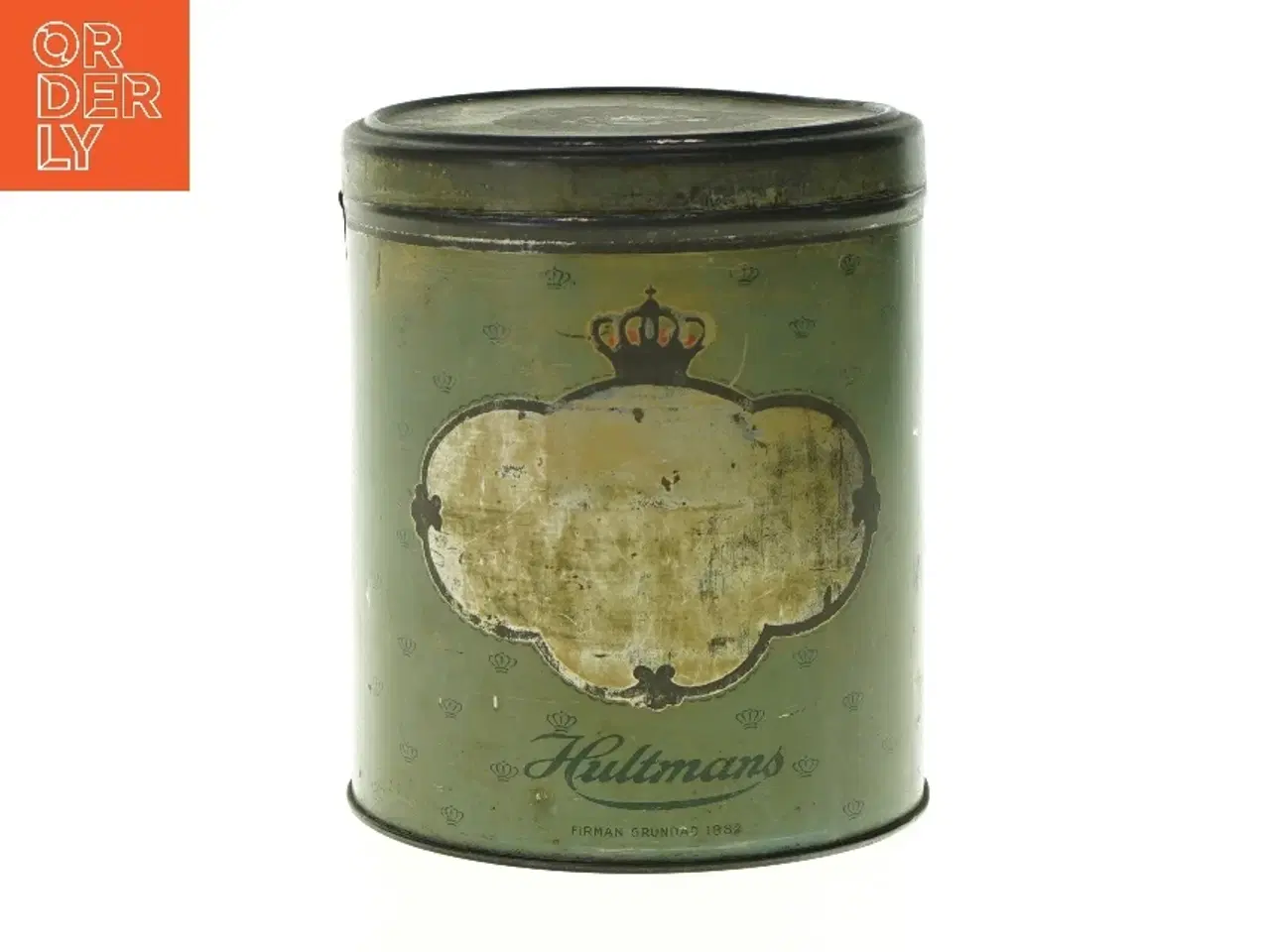 Billede 1 - Dåse med print fra Hultmans (str. HØ: 19x16cm)