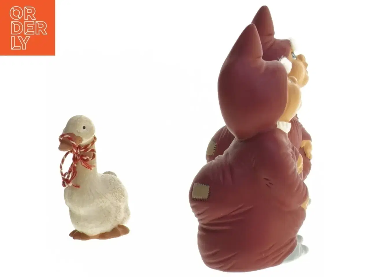 Billede 4 - Keramiske nissefigurer med gås (str. 13 cm)