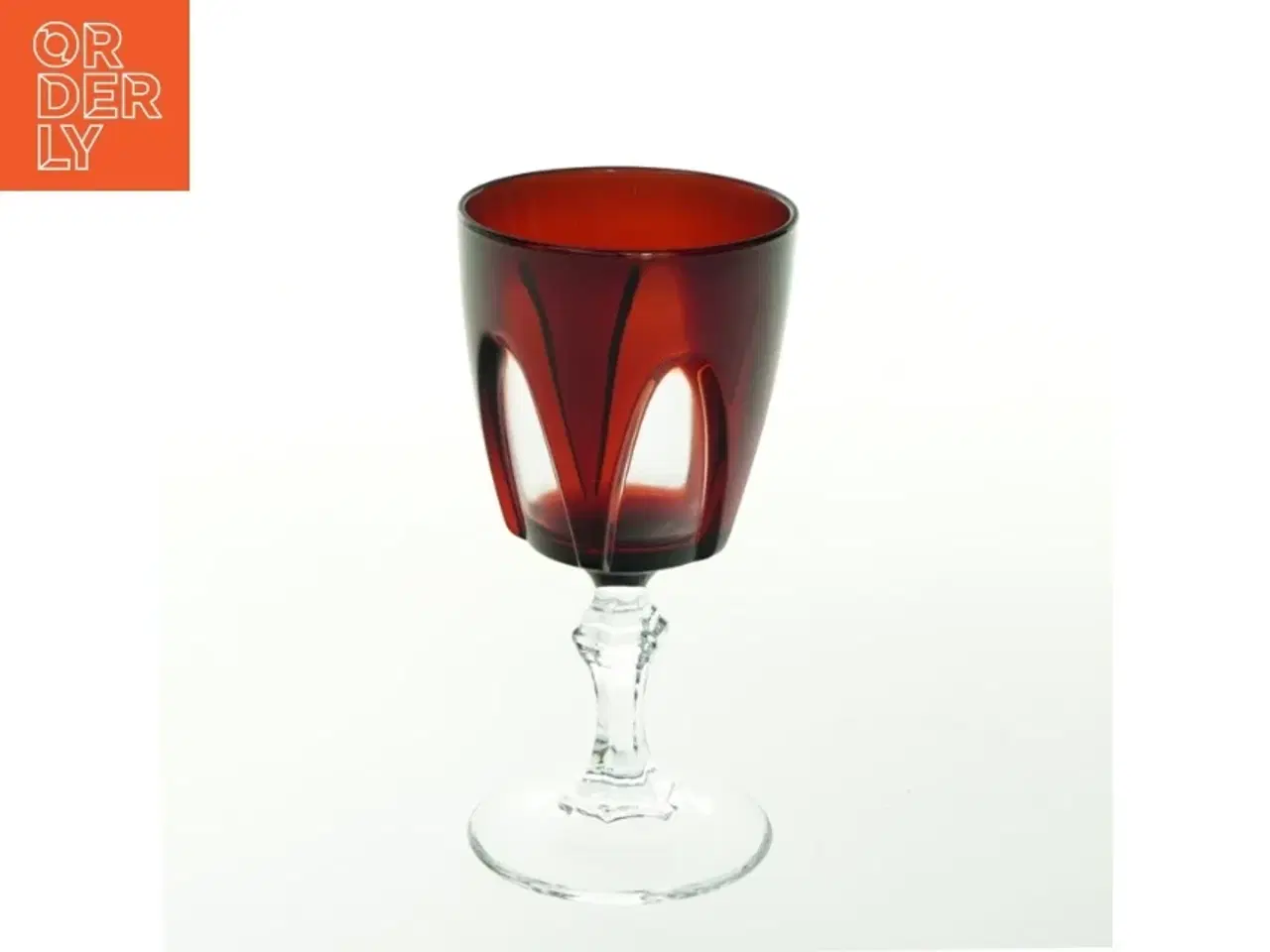 Billede 4 - Rødvinsglas i rødt glas (str. H 13 cm, ø 6,5 cm)