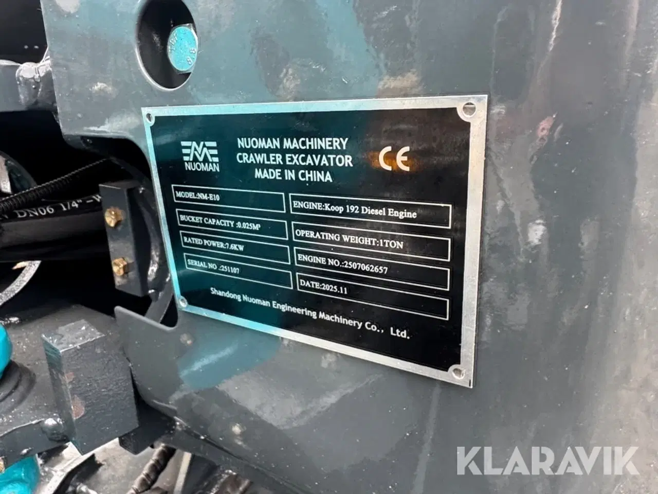 Billede 4 - Gravemaskine Nuoman NM-E10 1T