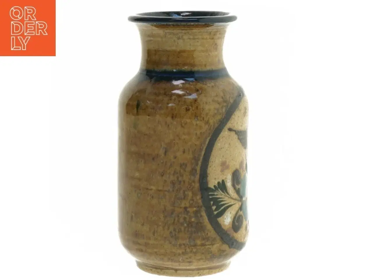 Billede 2 - Keramisk vase med fuglemotiv (str. 16 cm)