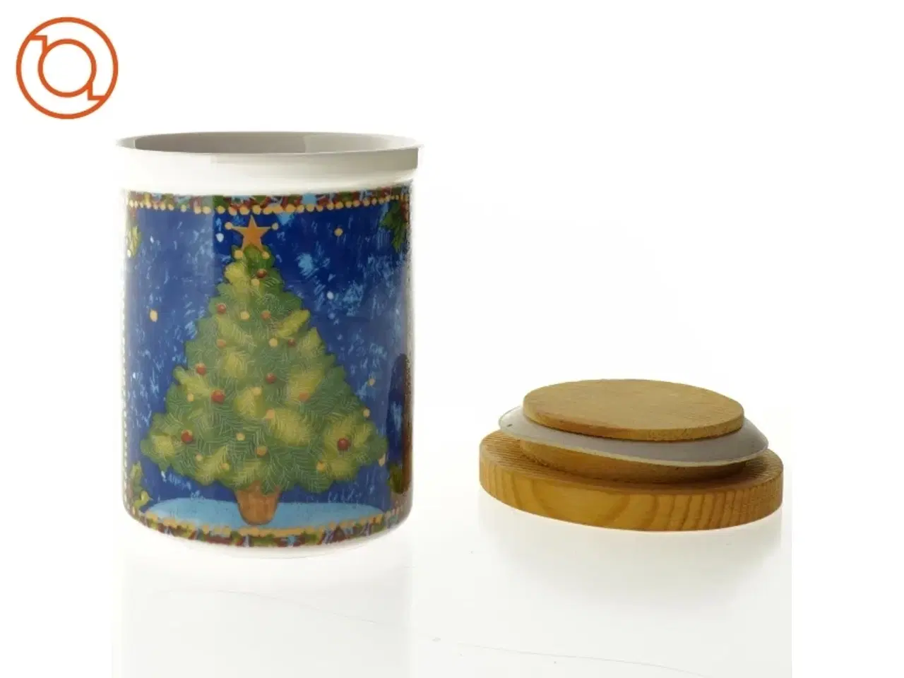 Billede 3 - Krukke med julemotiv og låg (str. 12 x 9 cm)