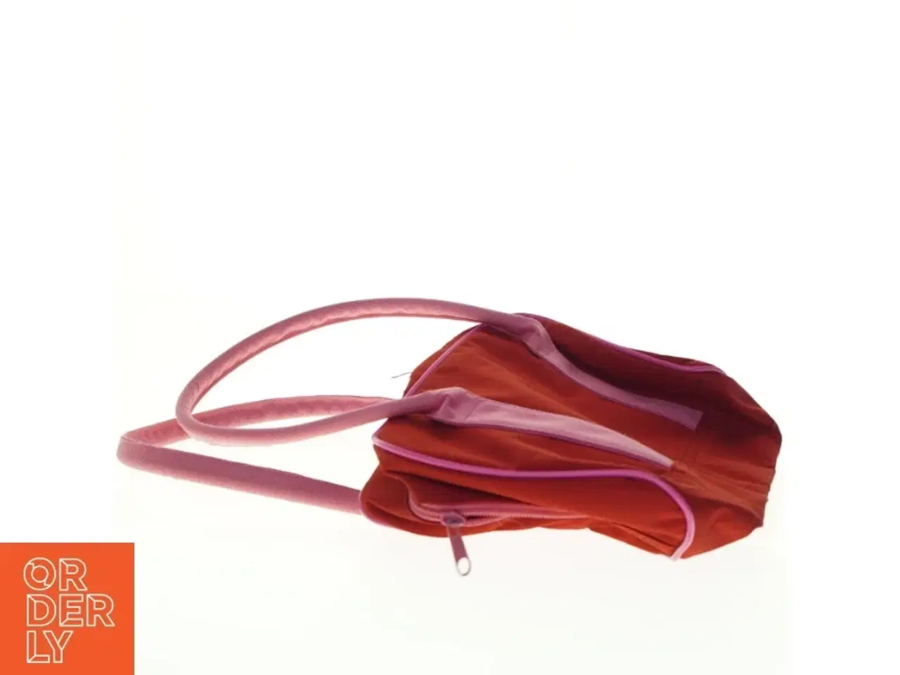 Billede 2 - Dameshåndtaske i orange og pink (str. 29 x 20 x 9 cm)