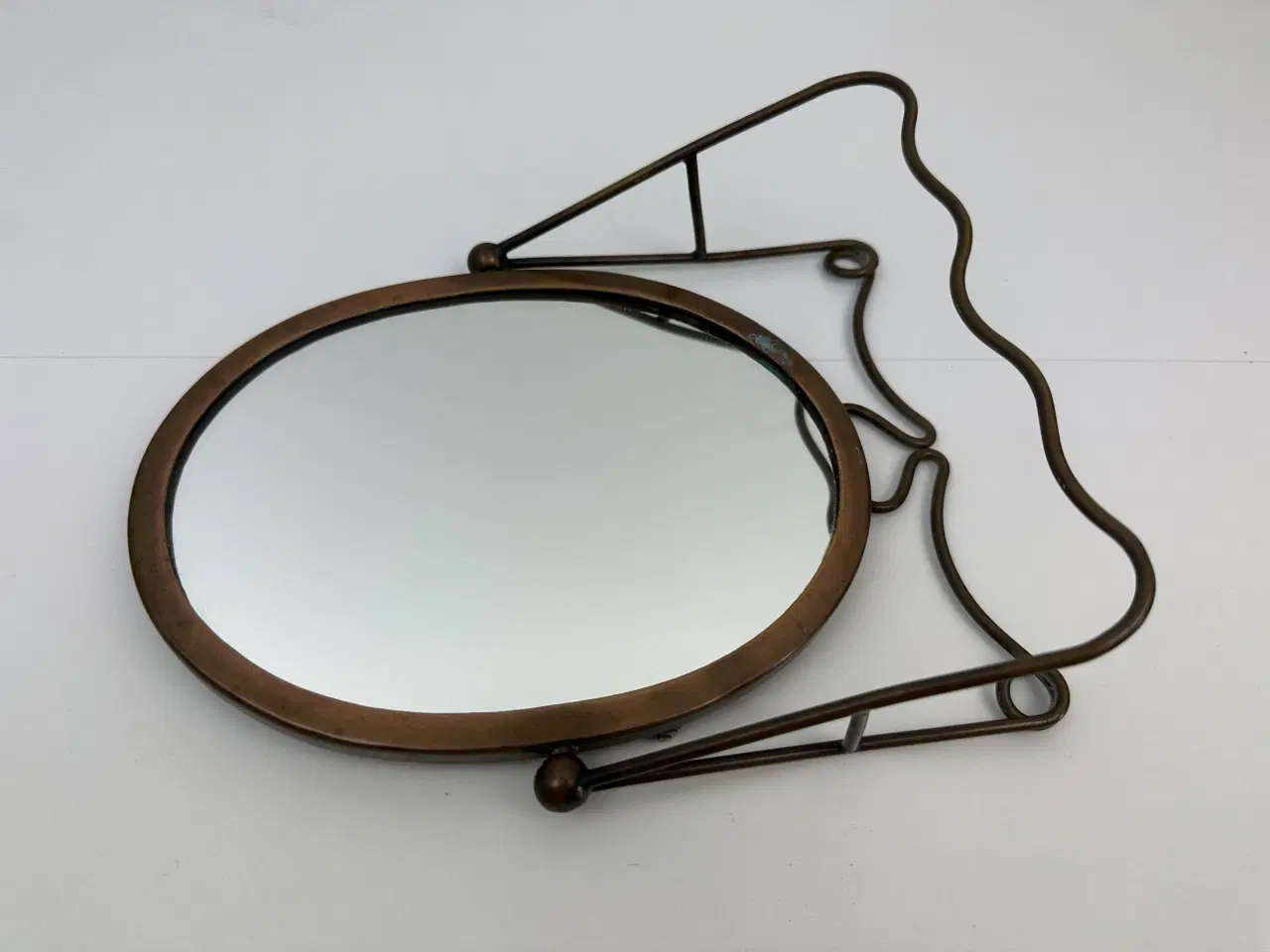 Billede 9 - Vintage bordspejl i kobber