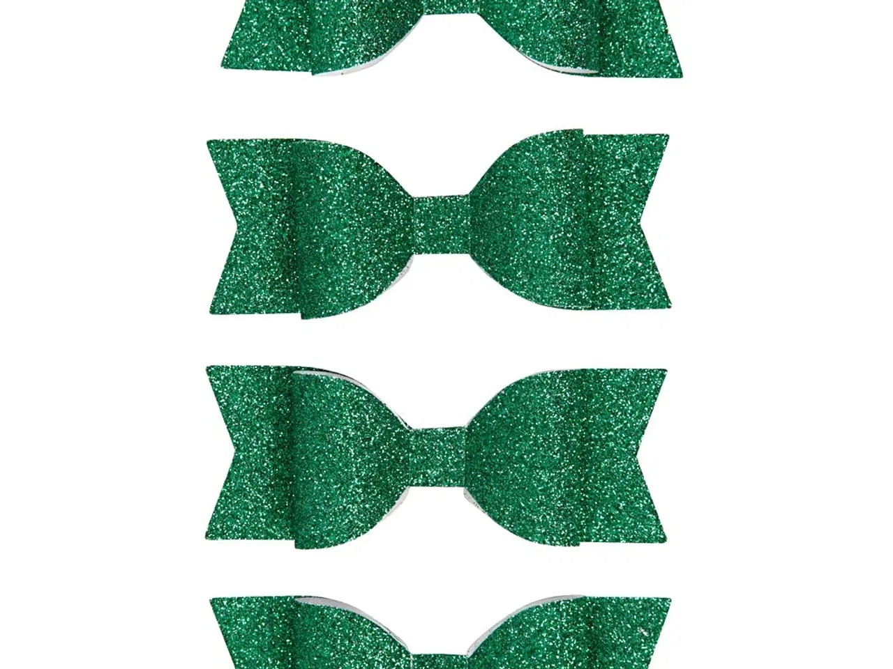 Billede 1 - Grøn Glitter Sløjfer 31x85 mm - 4 stk. Pakke