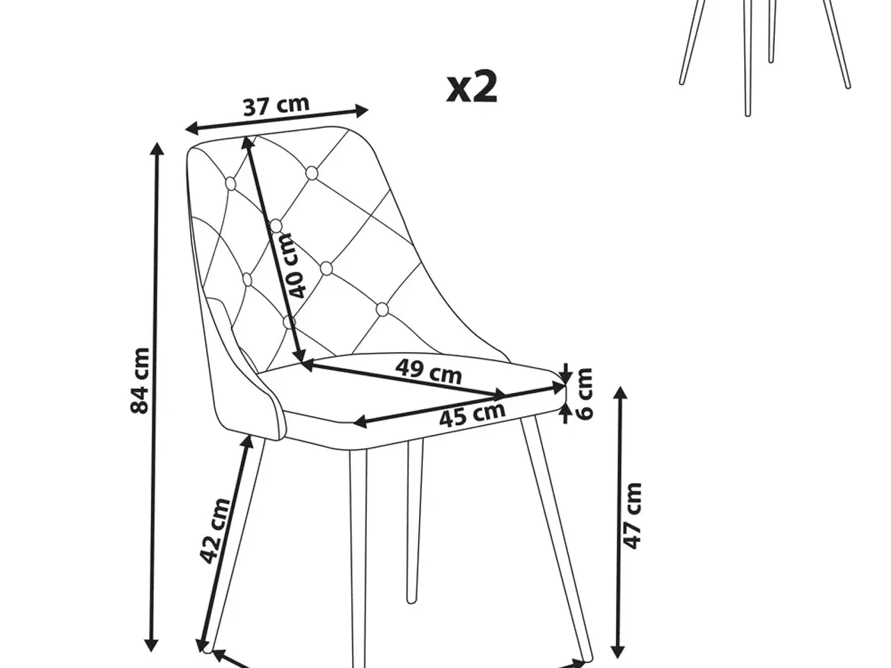 Billede 4 - Fire spisebordsstole i kunstlæder 