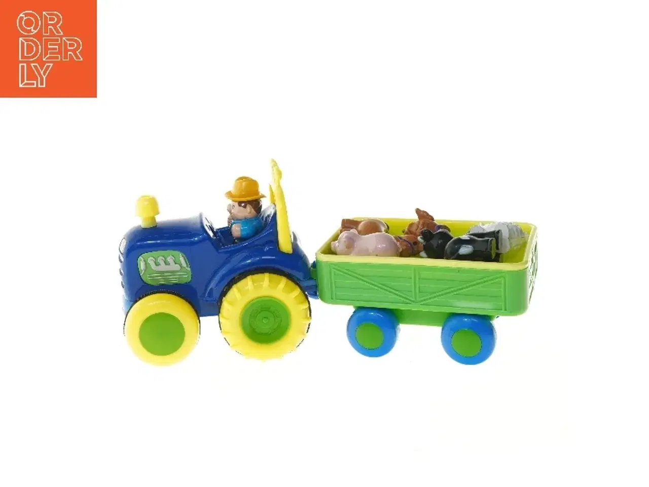 Billede 1 - Legetøjstraktor med anhænger og dyr (str. 40 cm)