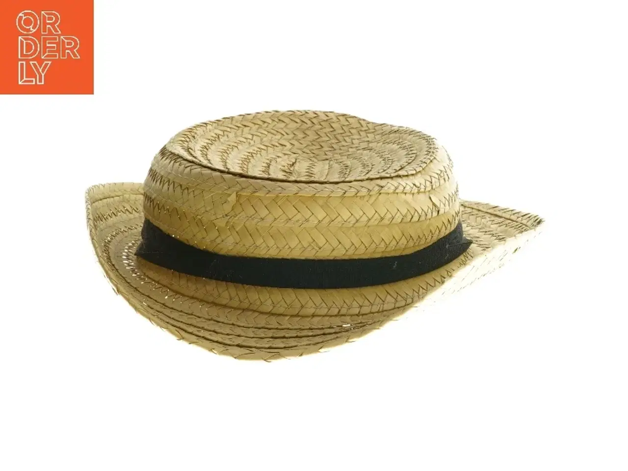 Billede 2 - Stråhat med sort bånd (str. Ø 21 cm)
