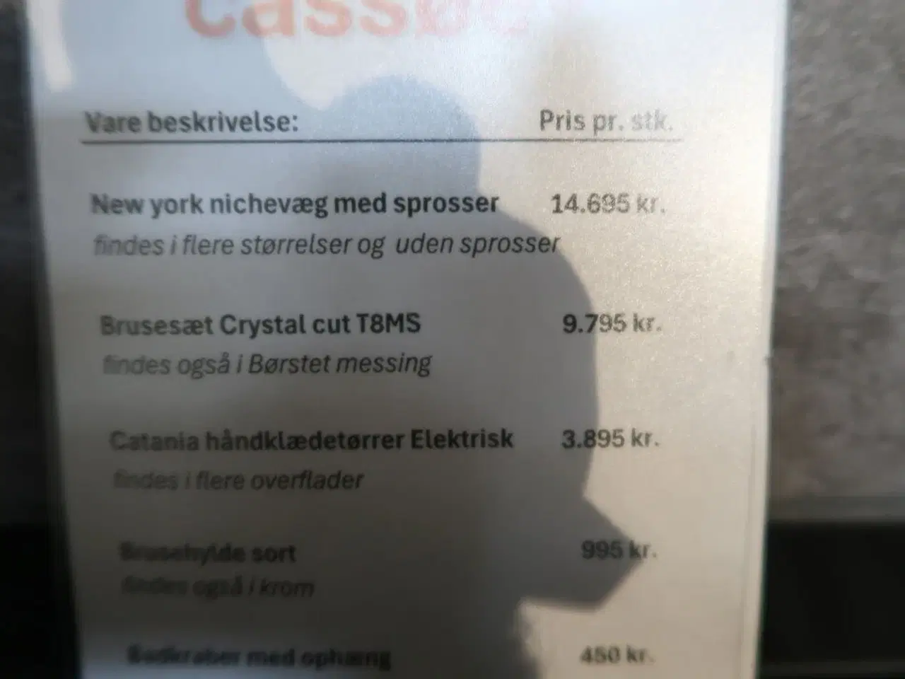 Billede 6 - Komplet brusesæt CASSØE Crystal Cut T8MS