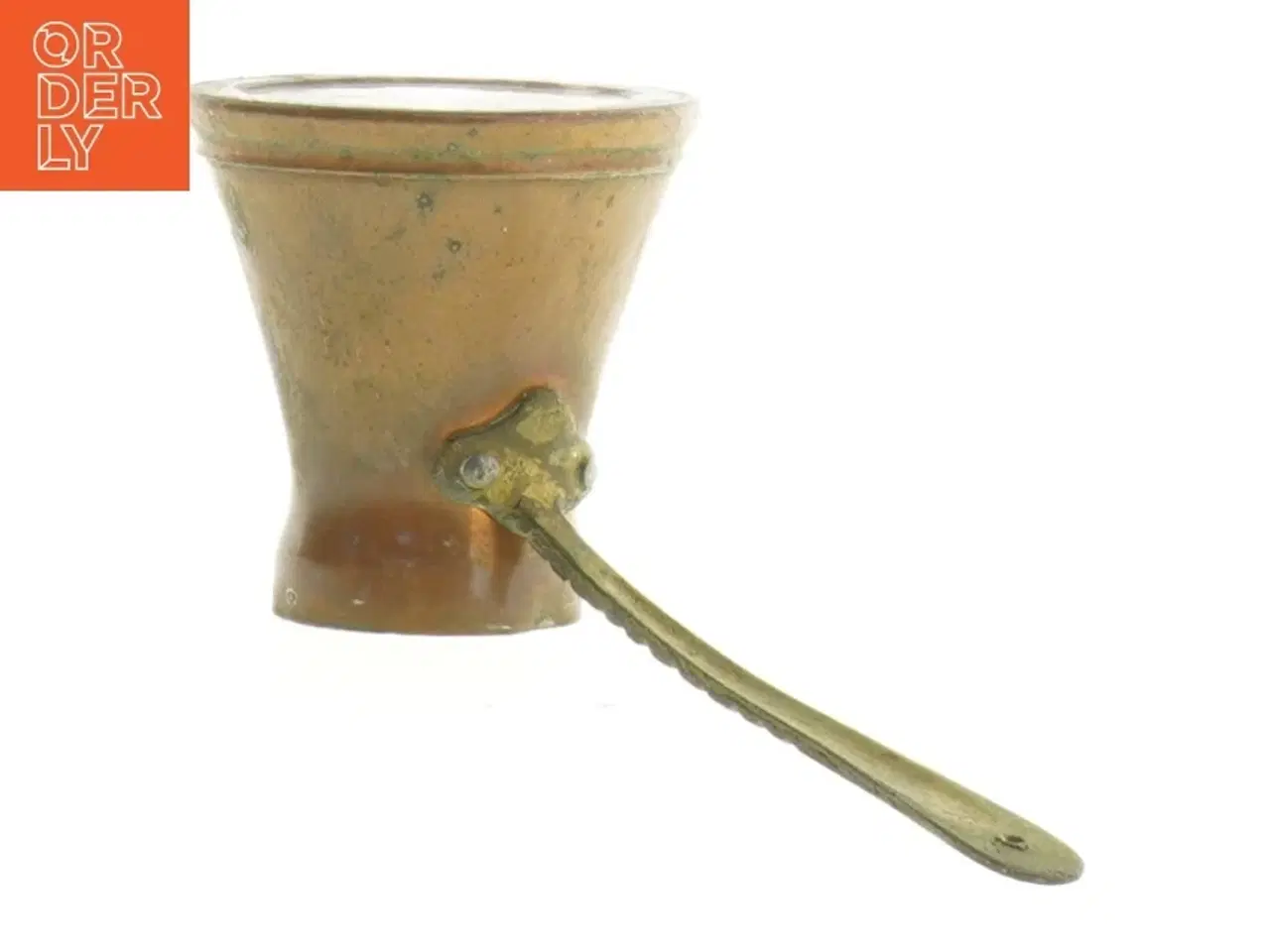 Billede 2 - Gammel messing kande på hank (str. 6 x sx cm)