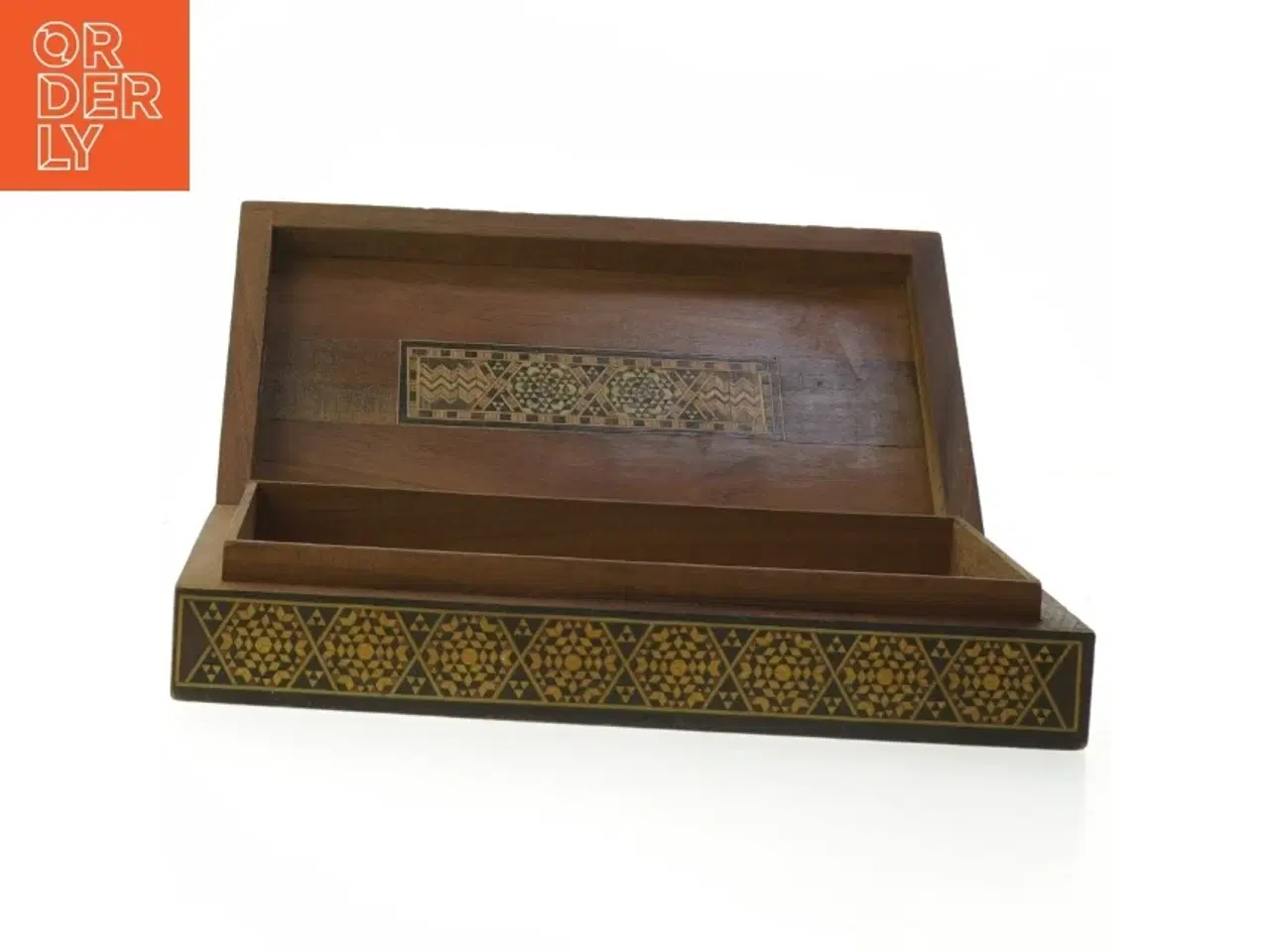 Billede 1 - Dekorativ Intarsia trækasse (str. 23x13 cm)