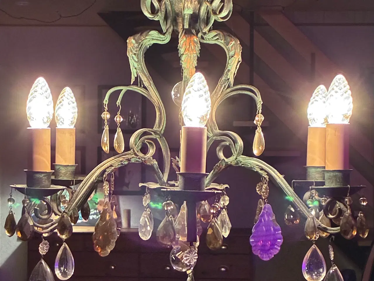 Billede 1 - 2 lysekroner - købt hos fransk antiksamler