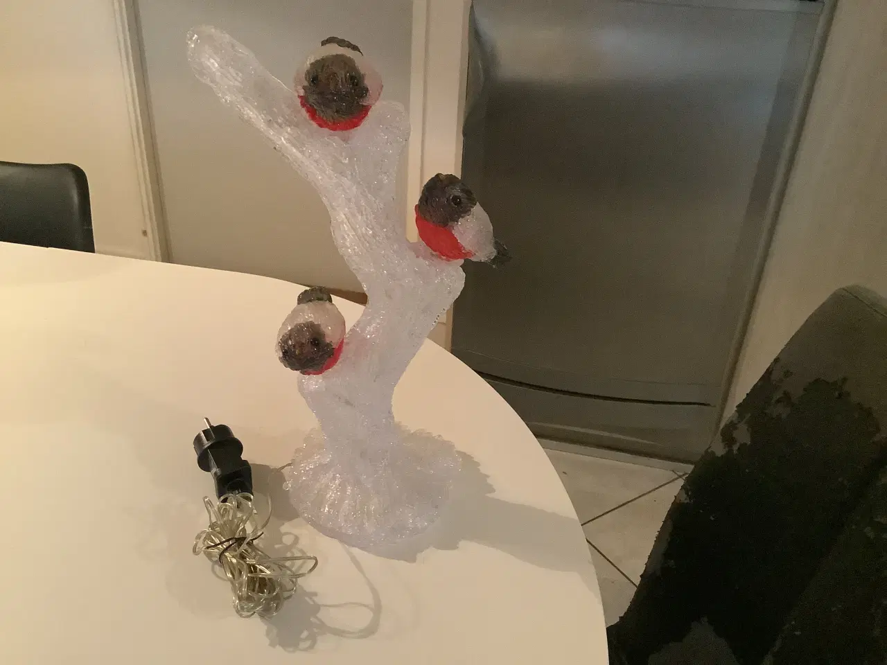 Billede 2 - Træ med fugle med lys