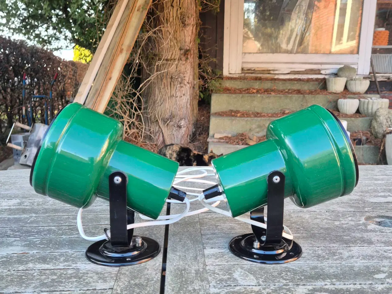 Billede 1 - Fine flaskegrønne væglamper