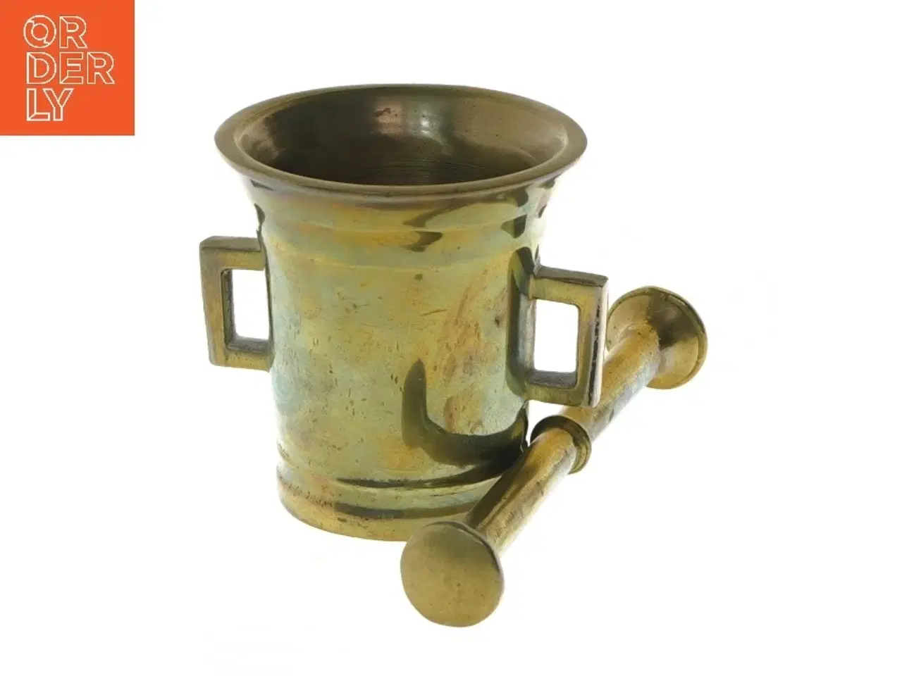 Billede 4 - Brunt messing morter med støder (str. Ø 9x9,5 cm)