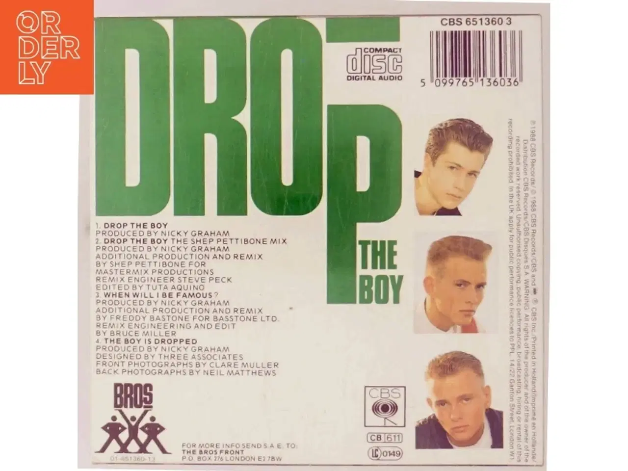 Billede 3 - Bros Drop The Boy CD single fra CBS