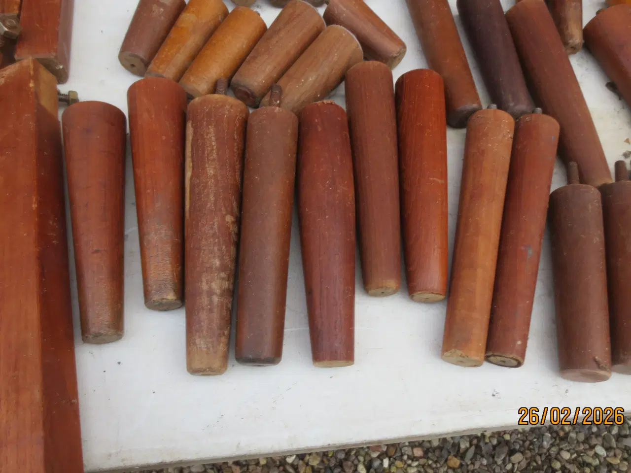 Billede 7 - 92 stk Teakben i forskellige mål