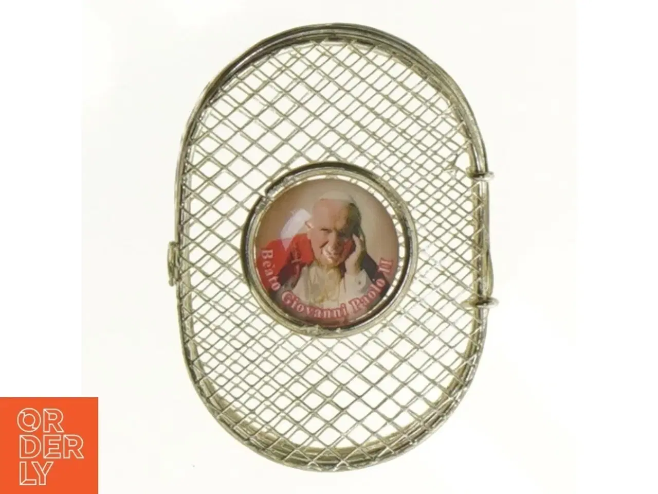 Billede 1 - Ikon Helgenbillede af  Pave Johannes Paul II på Metalæske (str. 6 x 4 cm)