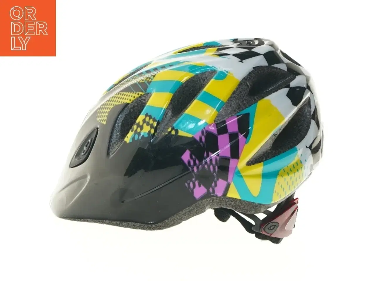 Billede 1 - Cykelhjelm med farvet mønster fra Giro (str. 50-54 cm)