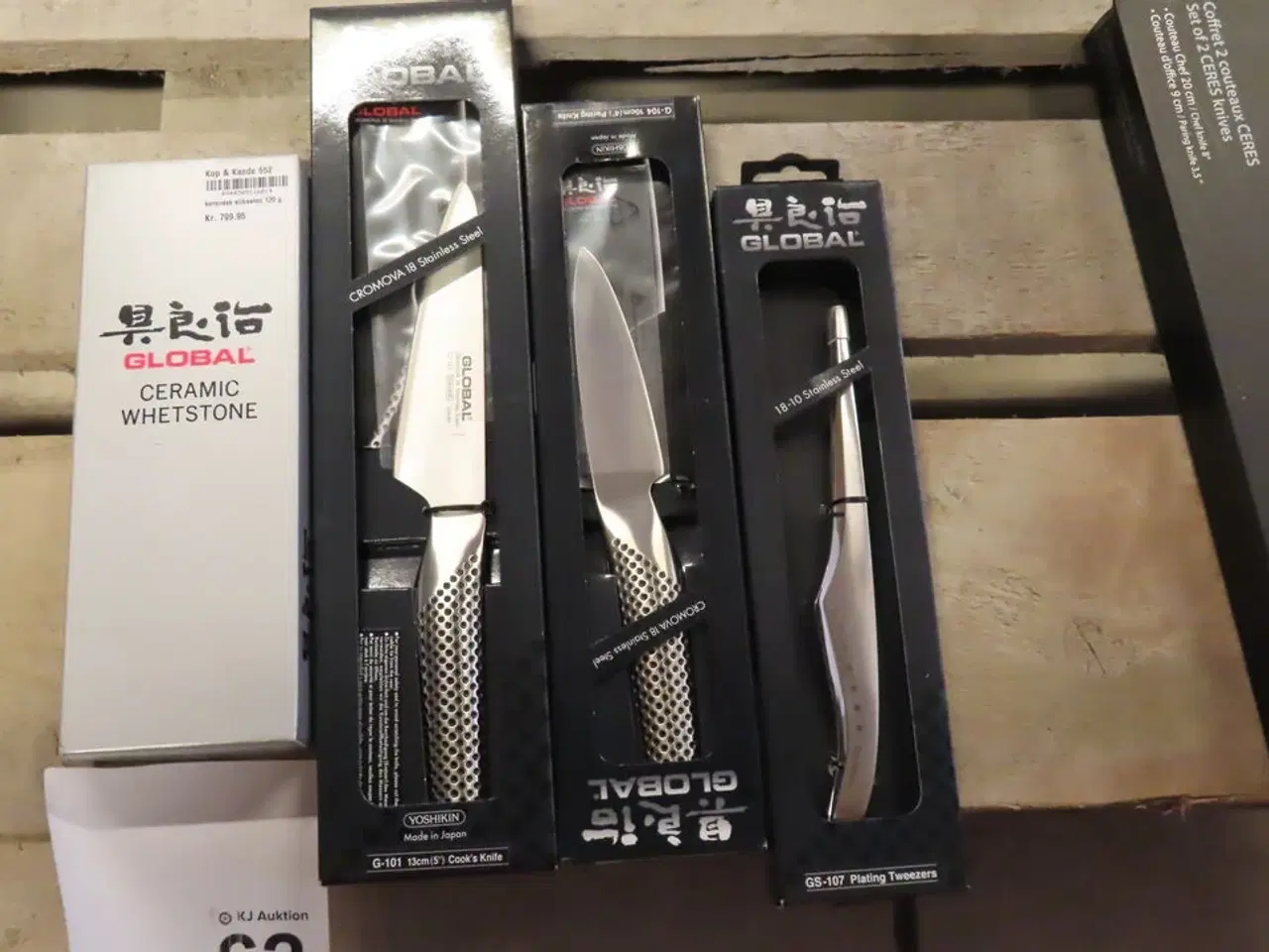 Billede 3 - 3 stk. Knive GLOBAL & slibesten