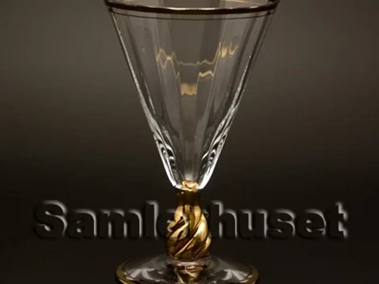 Billede 1 - Ida m. guldkant Portvinsglas. H:100 mm.