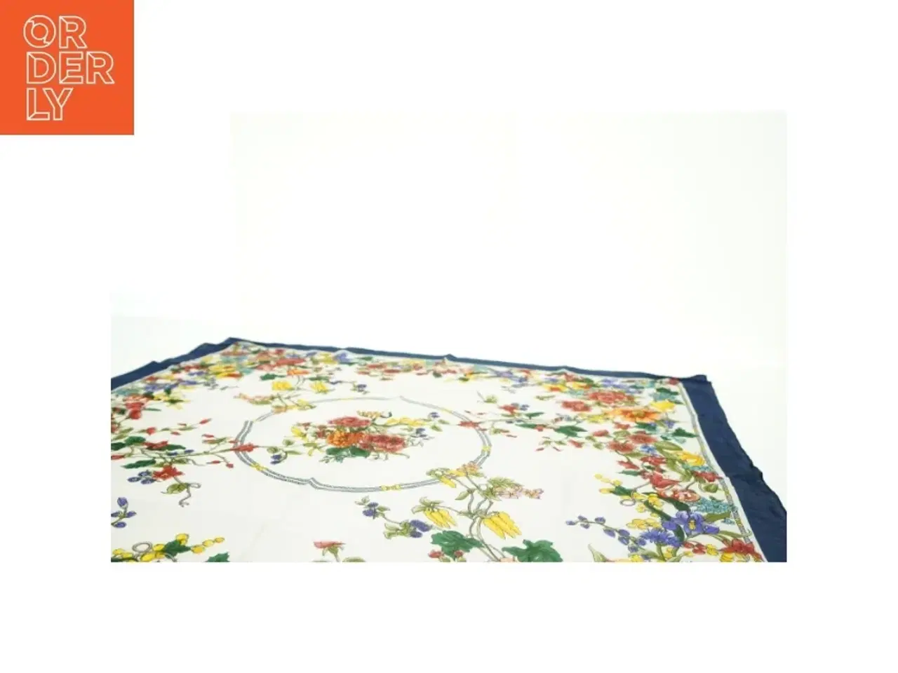 Billede 3 - Farverig dug med blomsterprint (str. 86 x 86 cm)