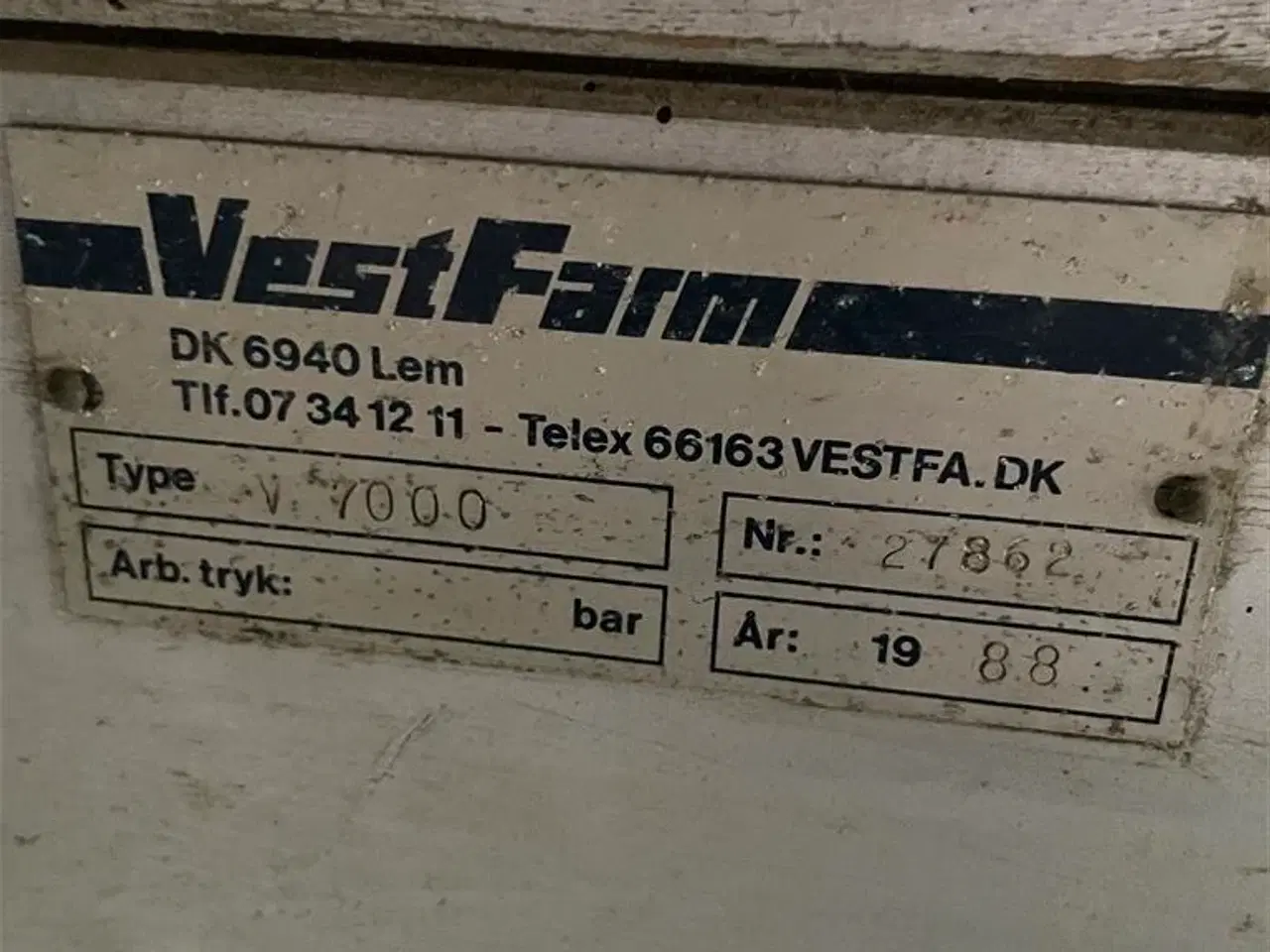 Billede 7 - Vestfarm V 7000 Halv højtip