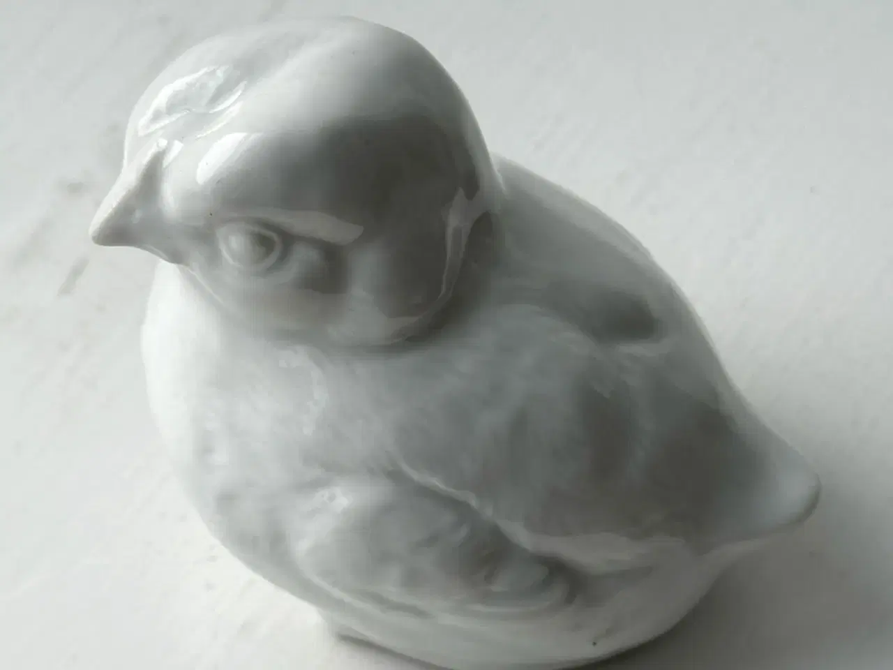 Billede 3 - Fugl, porcelæn, kylling, hvid glasur