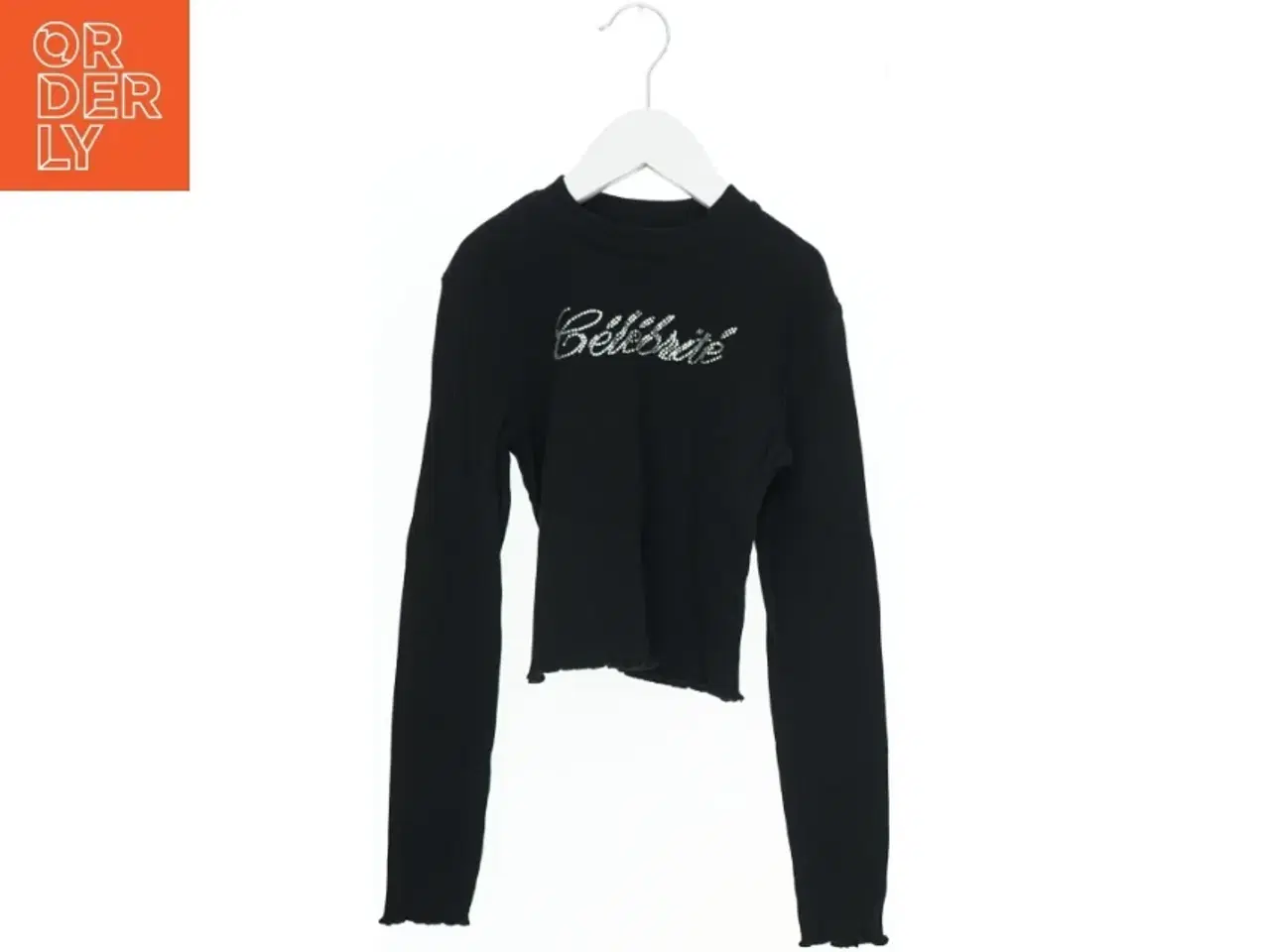 Billede 1 - Langærmet sort bluse med tekst fra H&M (str. 140)