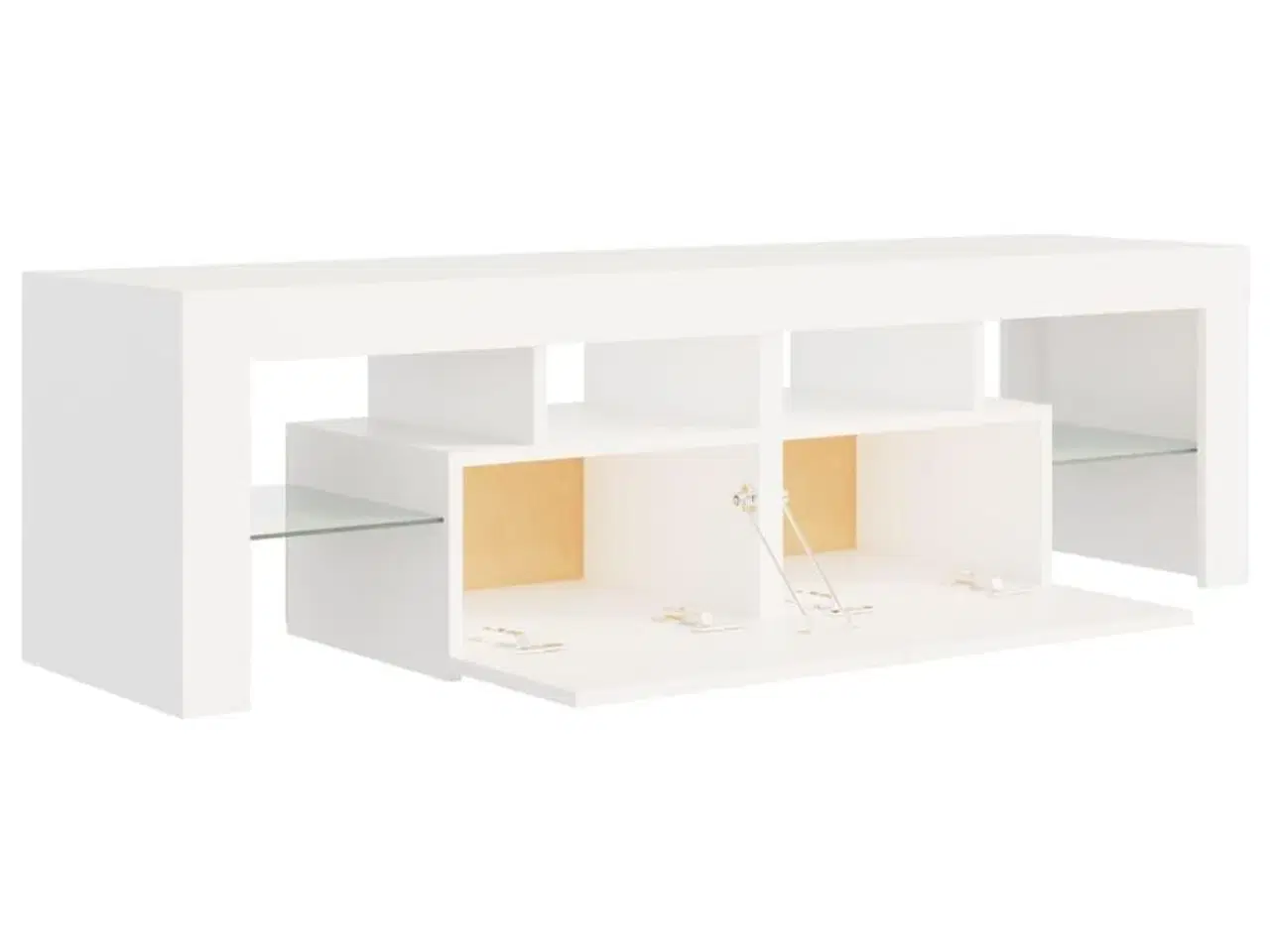 Billede 10 - Tv-bord med LED-lys 140x36,5x40 cm hvid