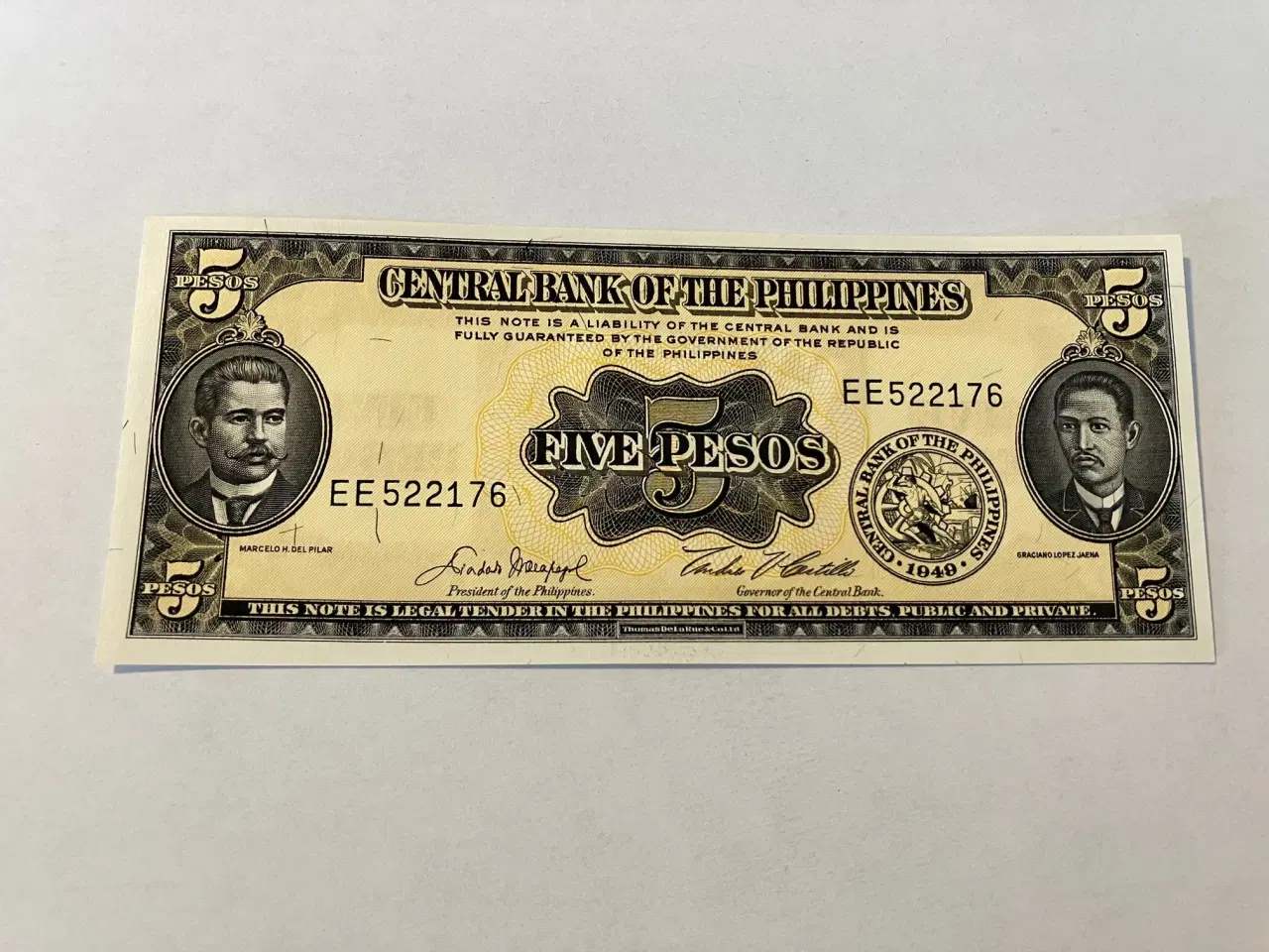 Billede 1 - Five Pesos Philippines 1949