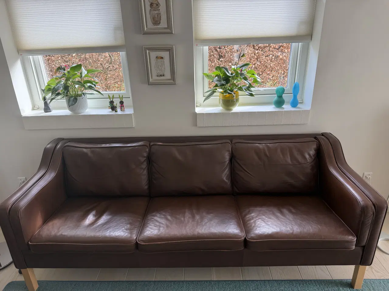 Billede 2 - Sofa i brun læder 