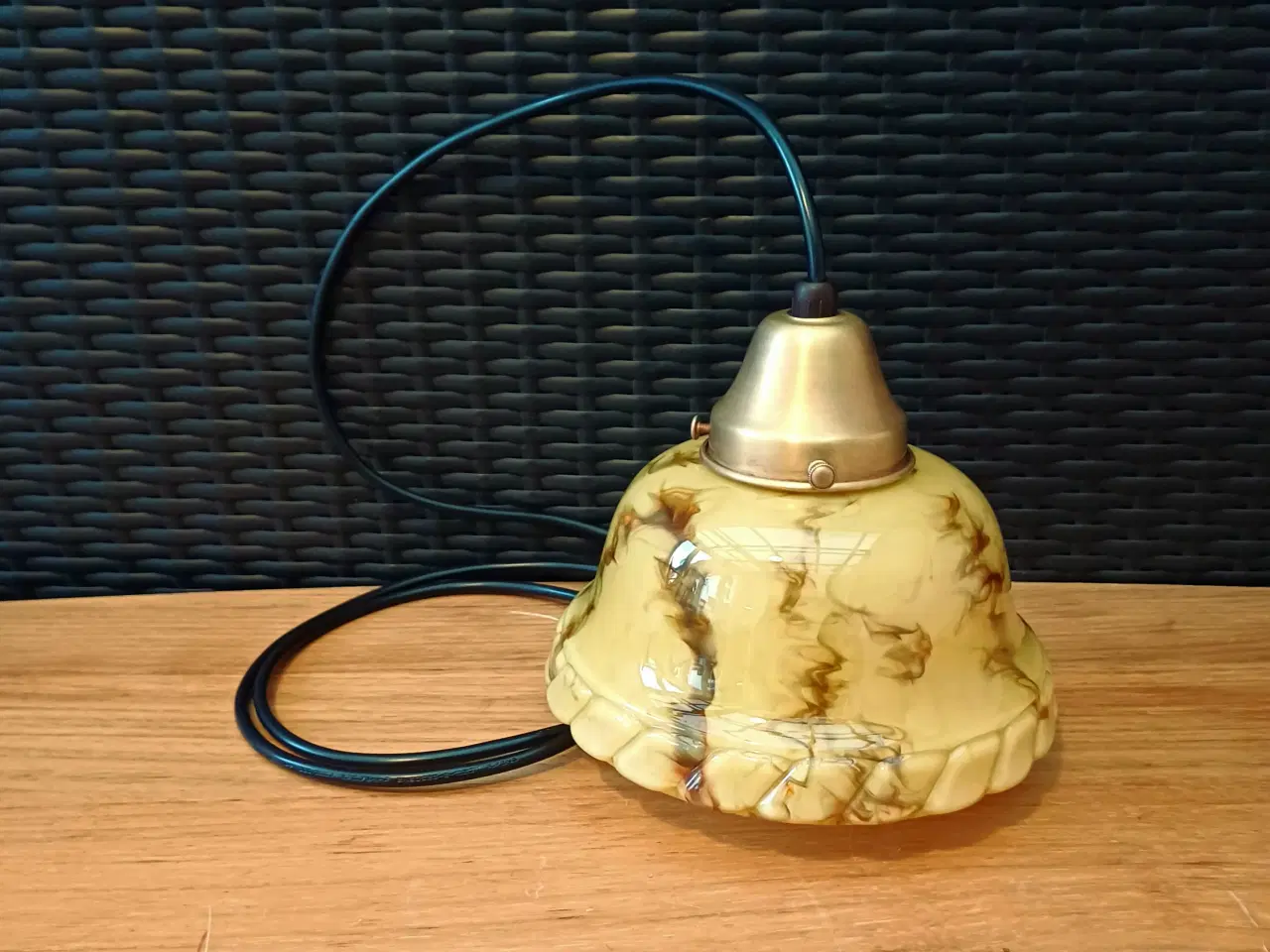 Billede 1 - Vintage/Retro Art Deco loftlampe med glasskærm